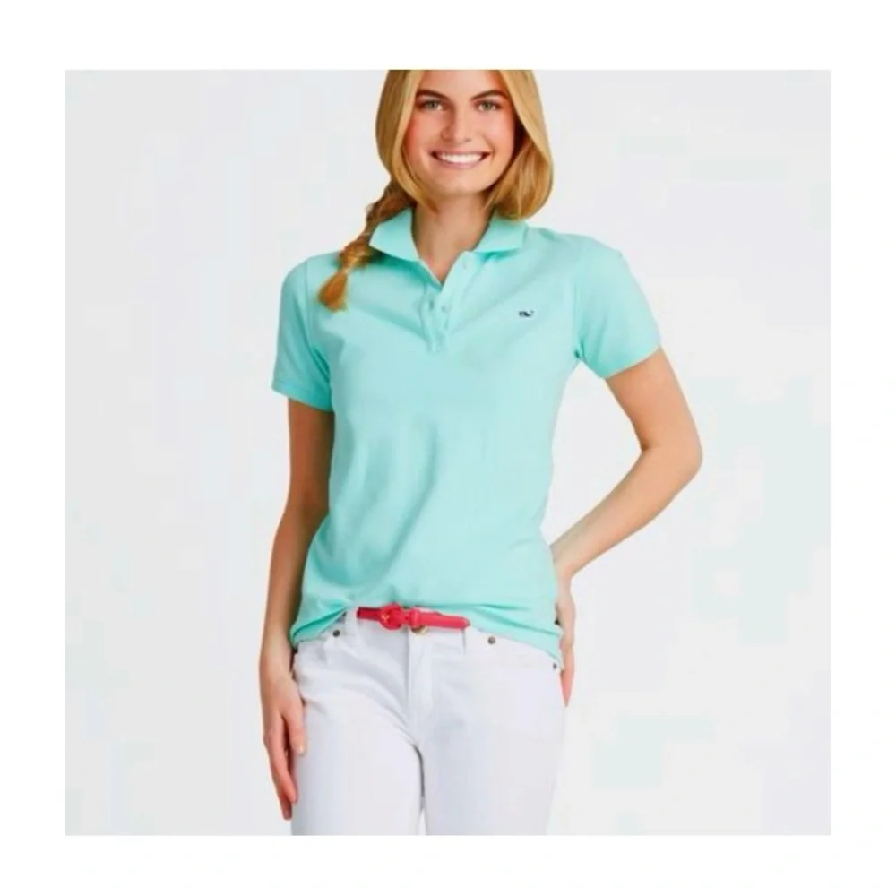 VINEYARD VINES Aqua Blue Polo T Shirt - Picture 3 of 6